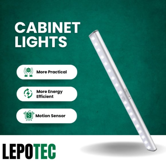 2 Pack LEPOTEC Wireless Rechargeable Motion Sensor Cabinet Lights 18-LED - Picture 8 of 8